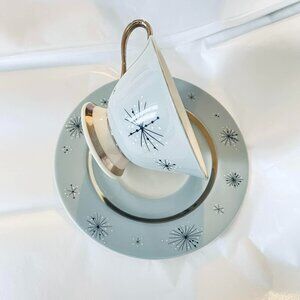 RARE GRAY color ONE tea cup and ONE saucer.ROMANCE OF THE STARS ,VINTAGE,MCM